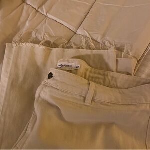 Carly Jean LA off white / cream wide leg with raw hem sz 3x